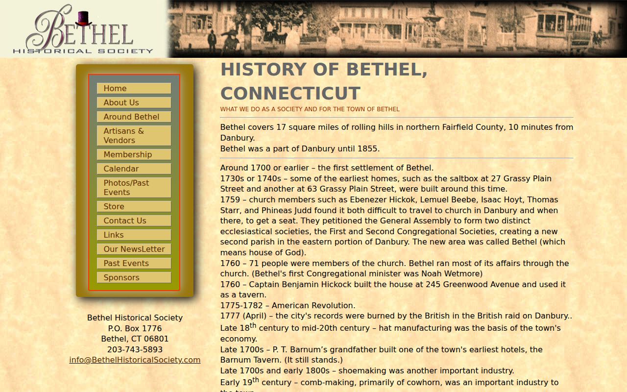 Bethel city directory historical society timeline and resident addresses